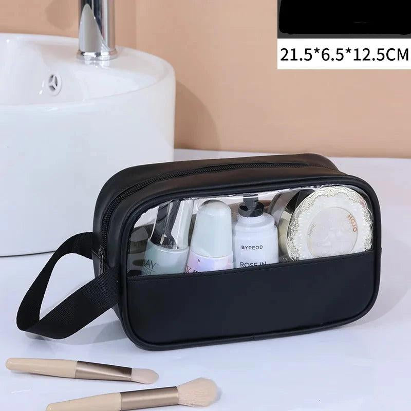 Portable Travel Cosmetic Bag Women Transparent Makeup Bag Large-Capacity Bath Wash Bags Multifunction Waterproof Storage Case